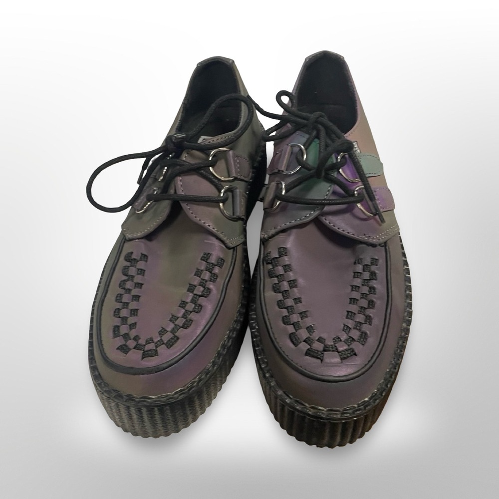 T.U.K. Creepers Iridescent Platform Shoes Men's Rockabilly Punk Goth Emo‎ Alter